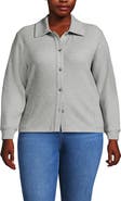 Lands' End Plus Size Long Sleeve Waffle Collared Shacket