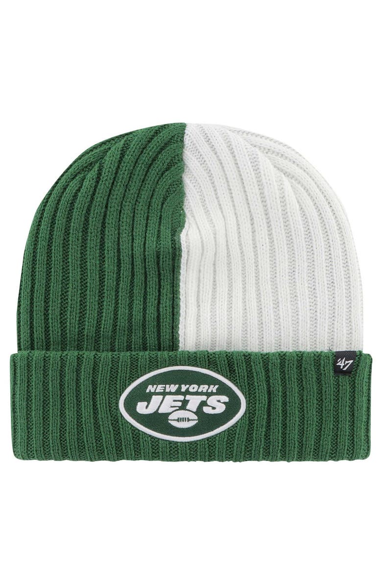 '47 Men's '47 Green New York Jets Fracture Cuffed Knit Hat, Main, color, Green