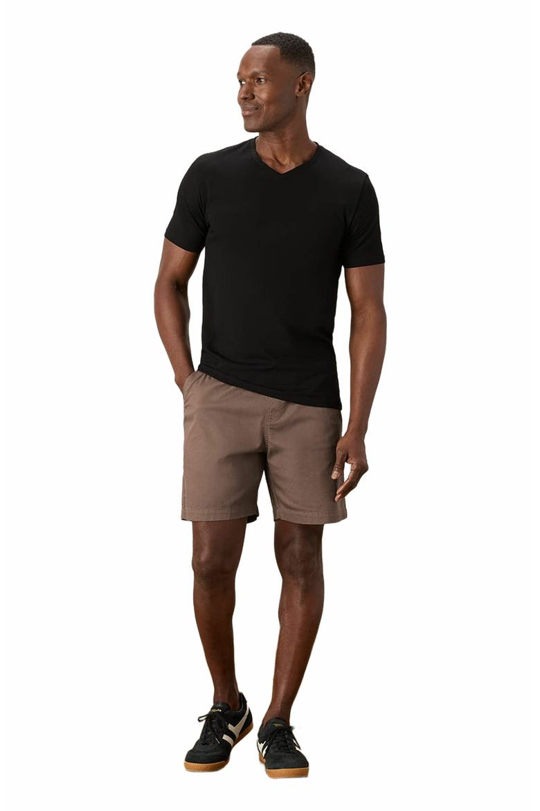 Luxe Stretch Jersey Slim V-Neck Tee, Main, color, Black