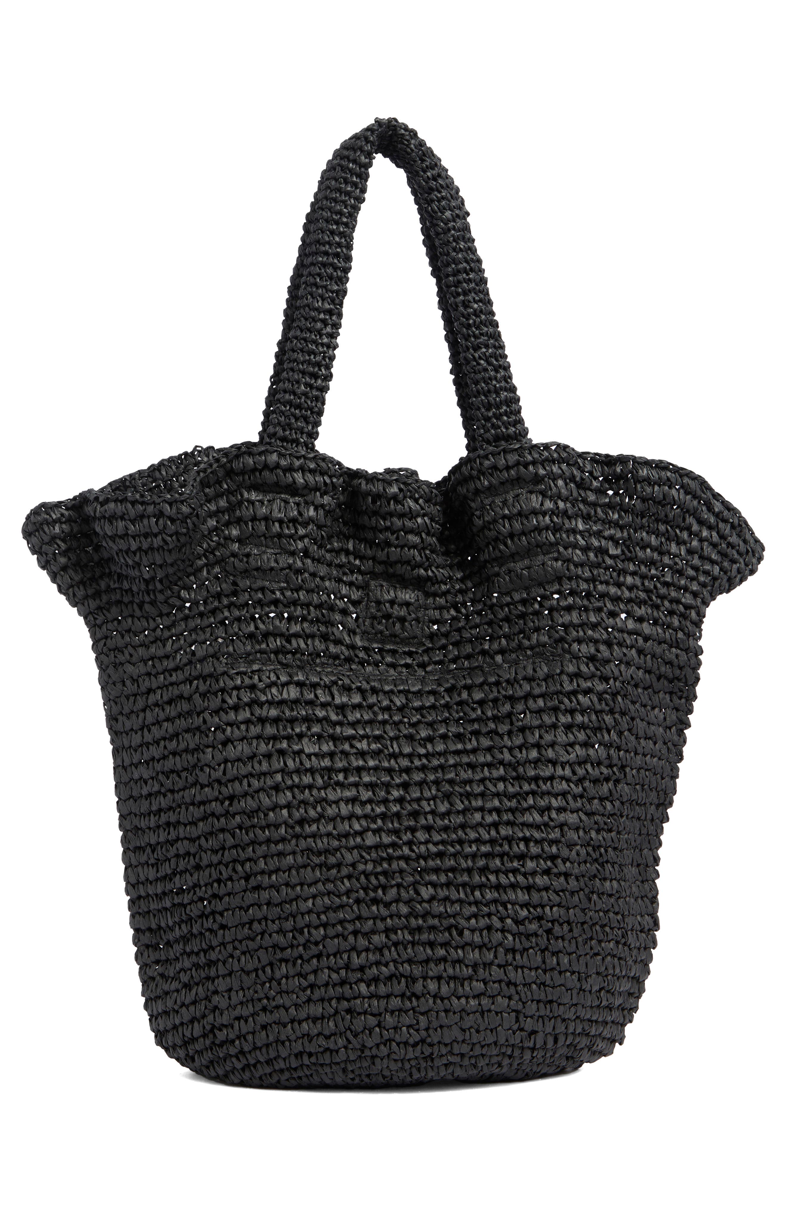 Collection XIIX Ruffle Edge Crochet Bag, Alternate, color, Black
