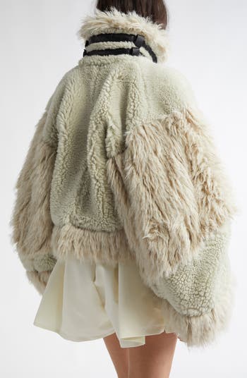 Sacai Faux Fur Crop Jacket | Nordstrom Sacai Faux Fur Crop Jacket | Nordstrom