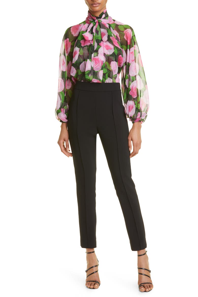 High Waist Skinny Ankle Pants, Alternate, color, BLACK