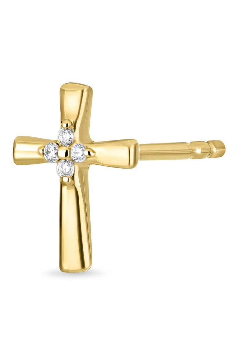 Icon 18k Gold Diamond Cross Stud Earrings, Alternate, color, 18KY