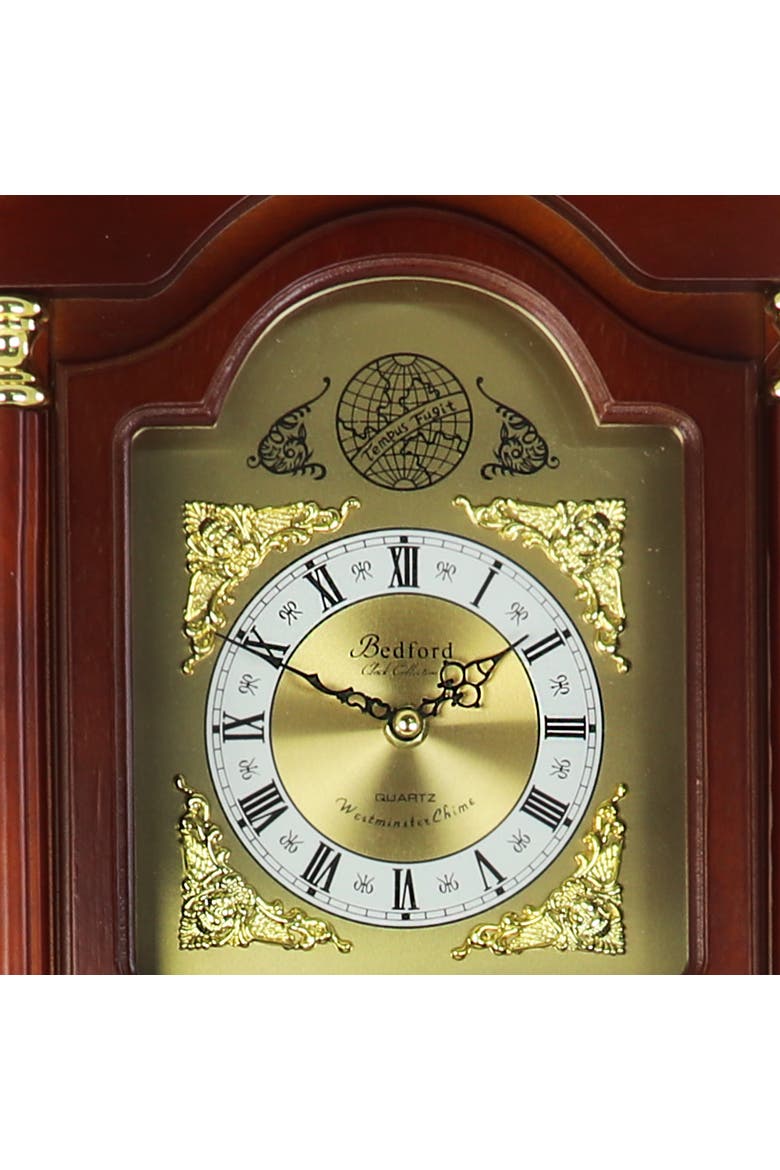 33in Chiming Pendulum Wall Clock, Alternate, color, Cherry Oak