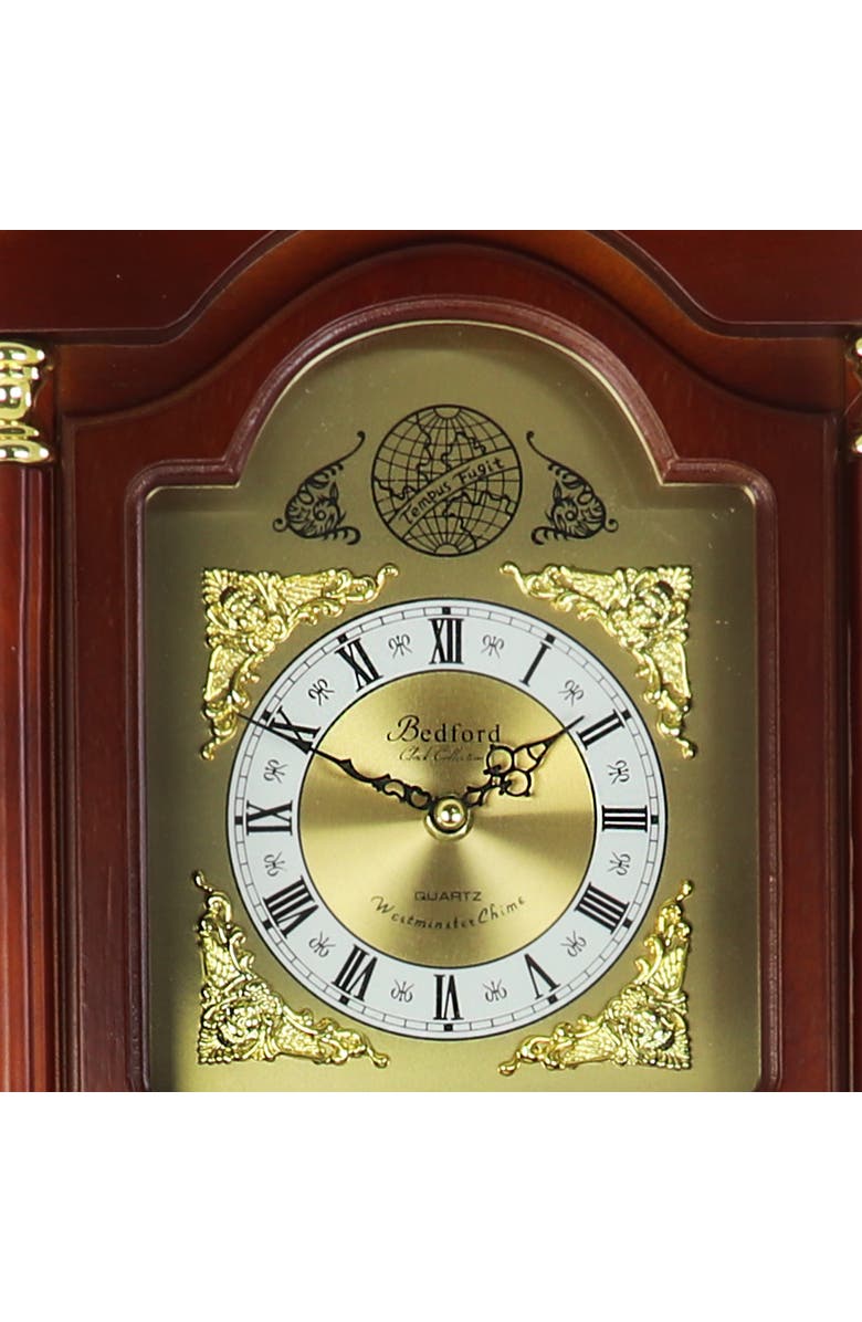 Bedford Clock Collection 33in Chiming Pendulum Wall Clock, Alternate, color, Cherry Oak