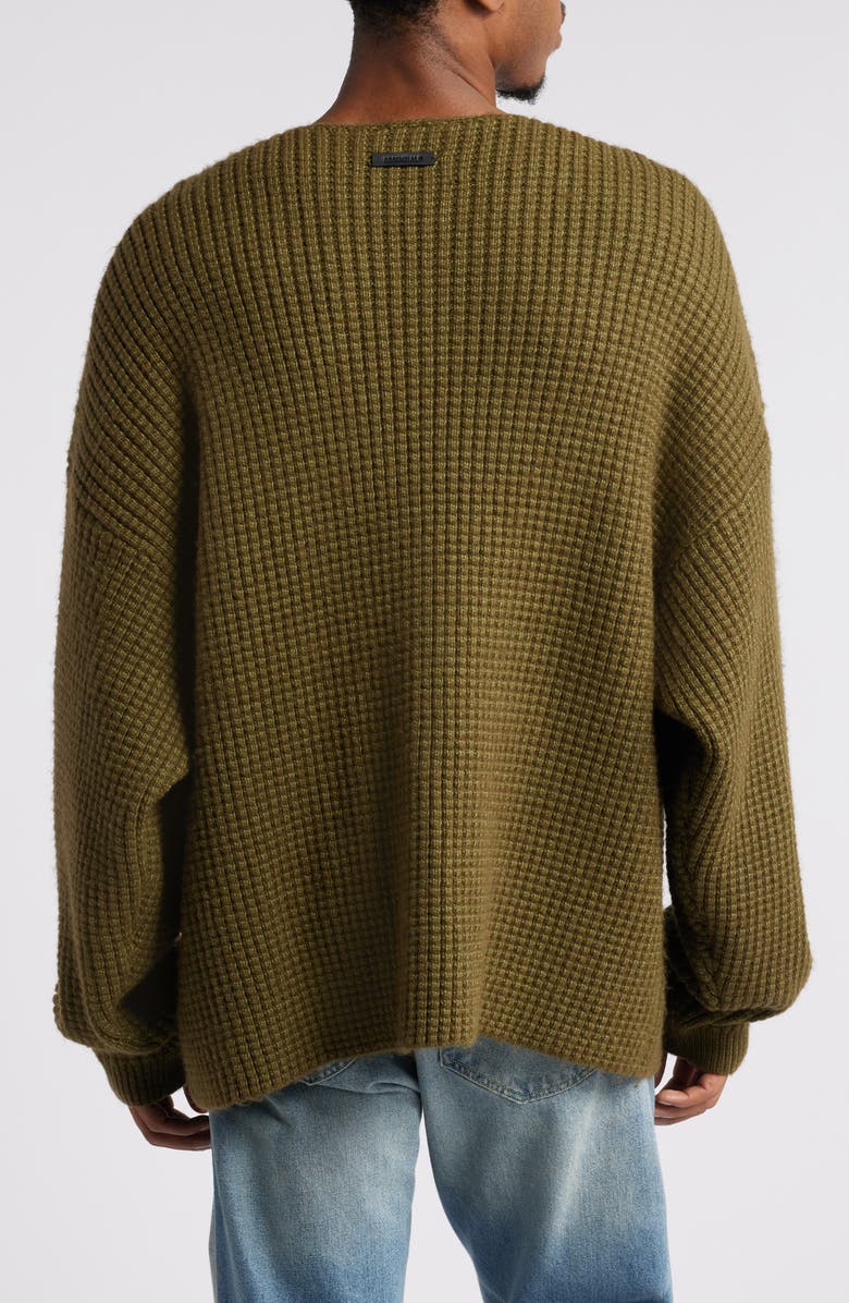Fear of God Essentials Gender Inclusive Heavy Waffle Knit Crewneck Sweater, Alternate, color,