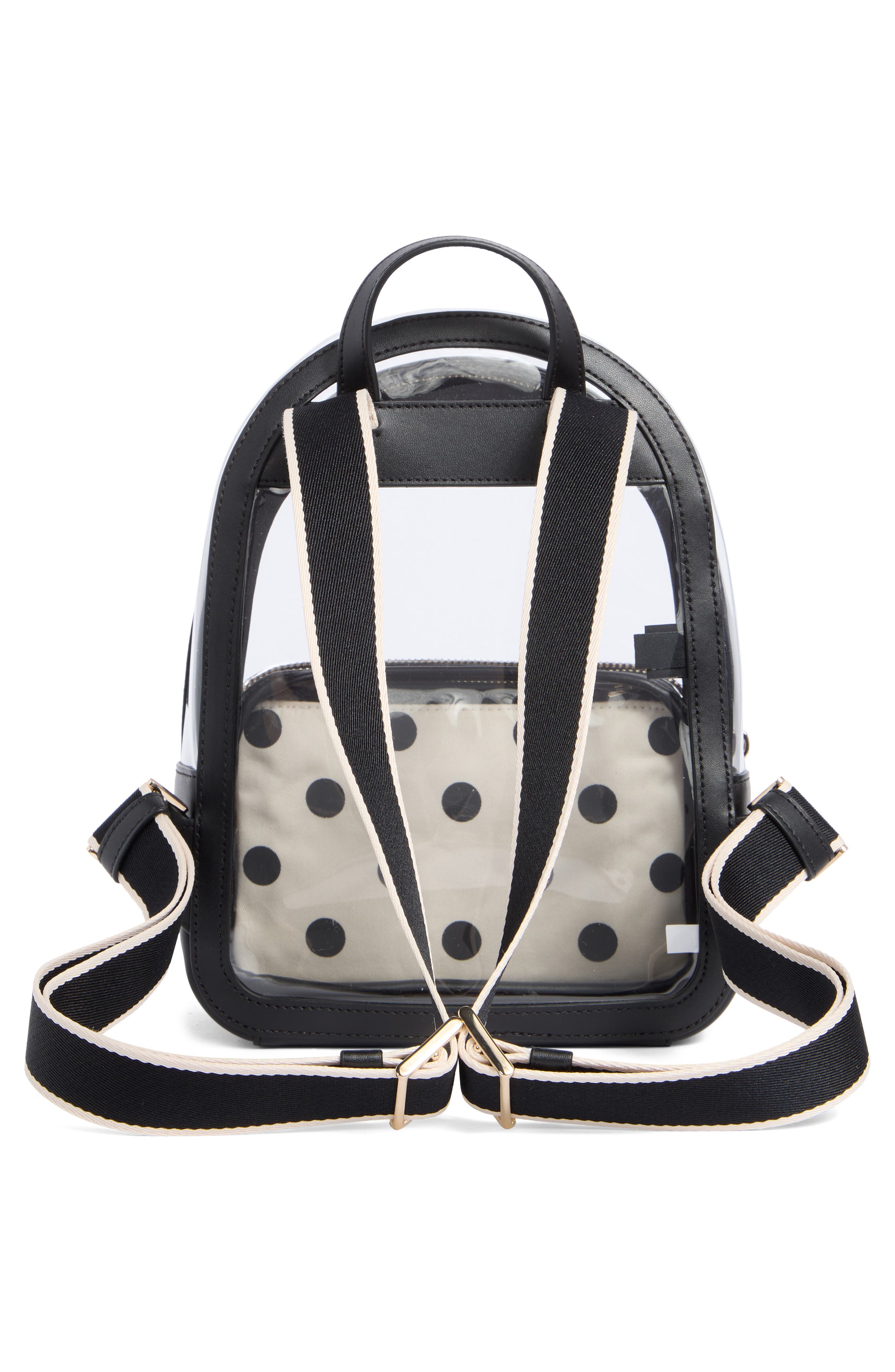 Kate Spade New York clare clear backpack with raining dot pouch, Alternate, color, 
