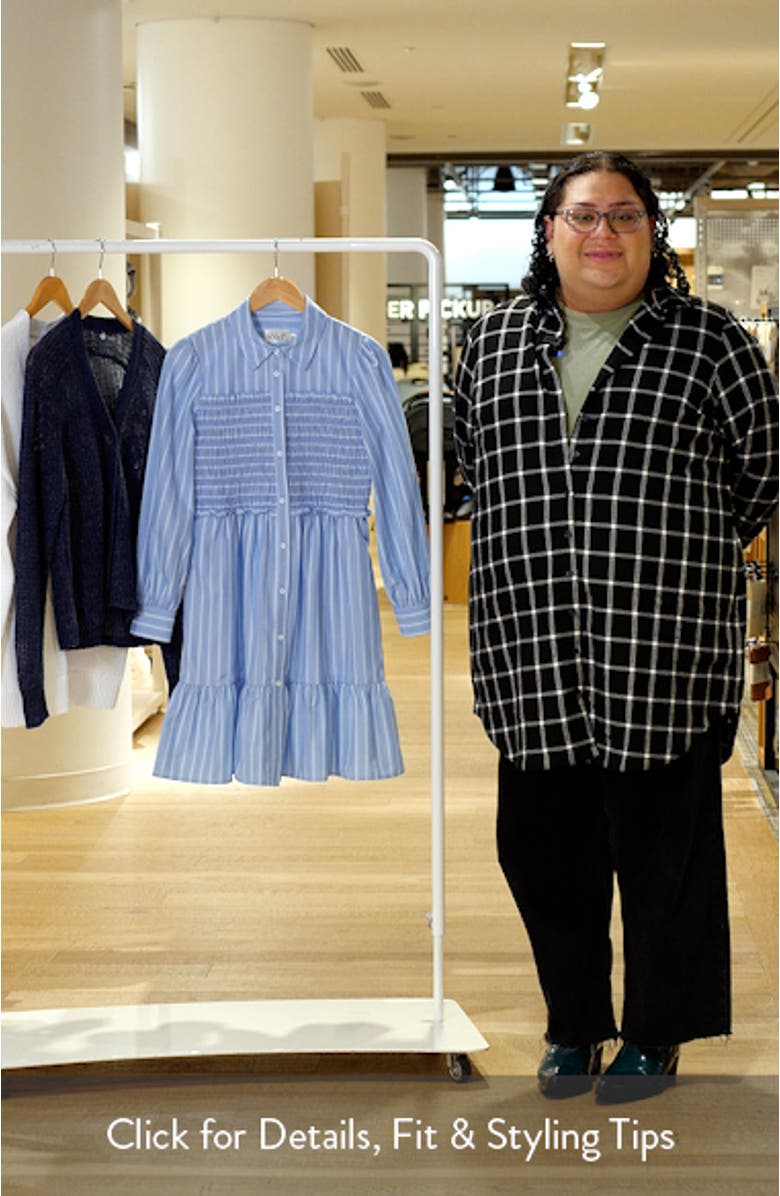 Smock Bodice Long Sleeve Shirtdress, sales video thumbnail