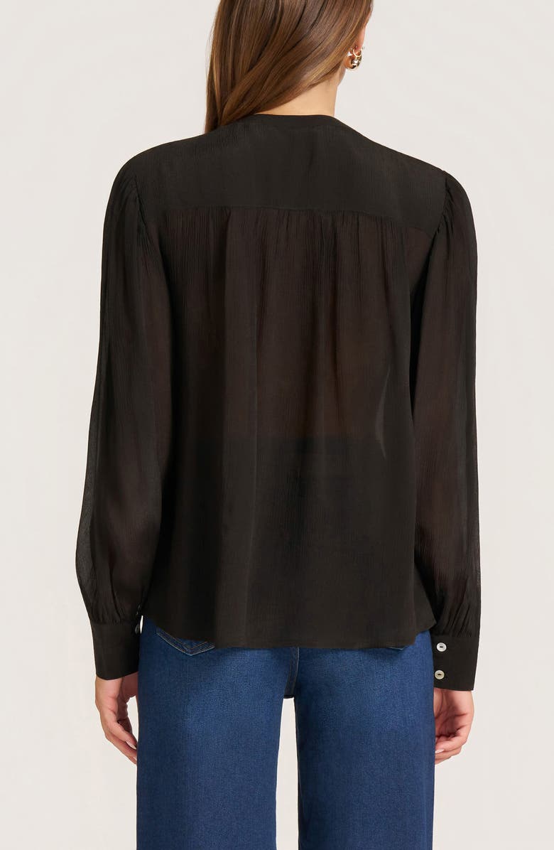 matty m. Andie Pleated Yoke Button-Up Shirt, Alternate, color, Black