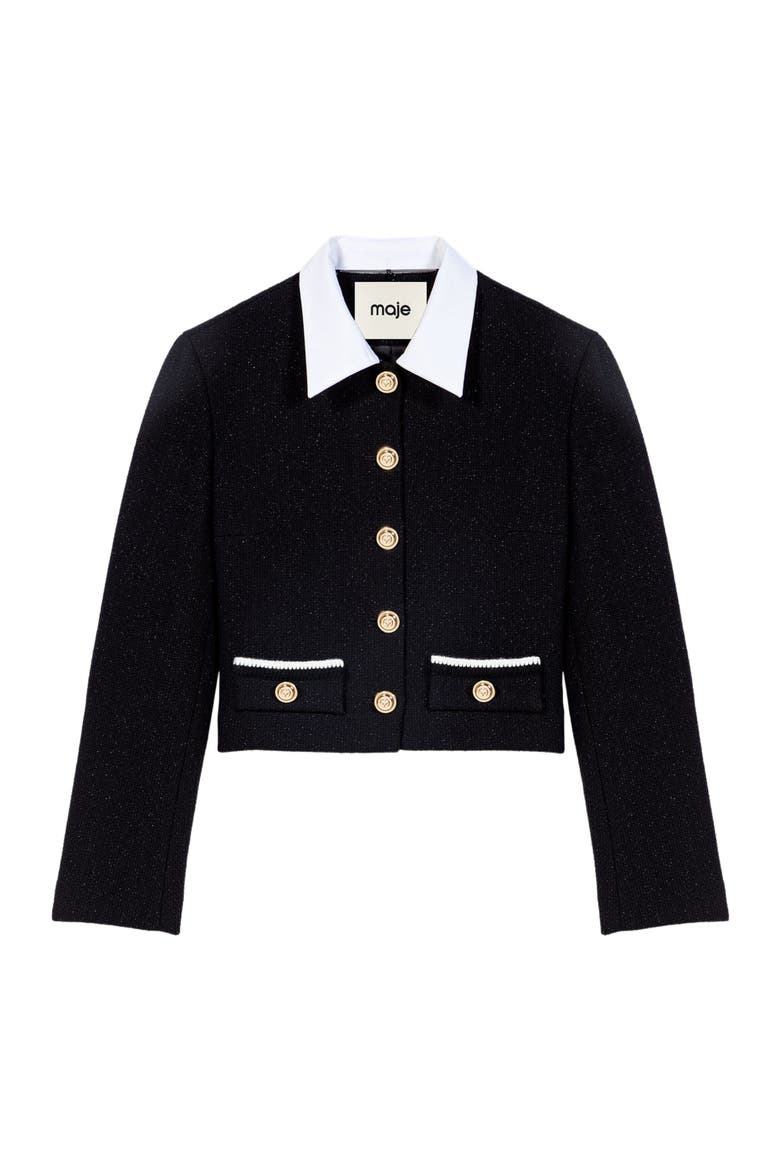Short tweed jacket, Alternate, color, Black