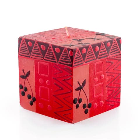 Berry Blaze Painted Cube Candle
