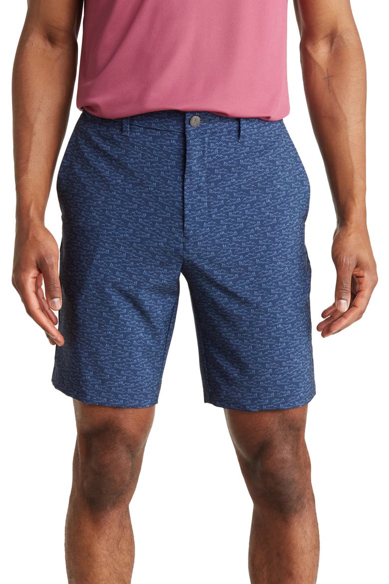 Novelty Patterned Golf Shorts, Main, color, BLACK IRIS