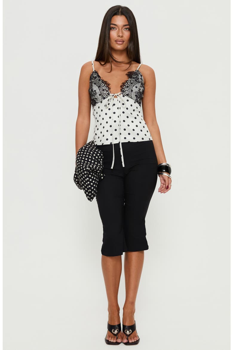 Jerelyn Lace Trim Camisole, Alternate, color, WHITE POLKA