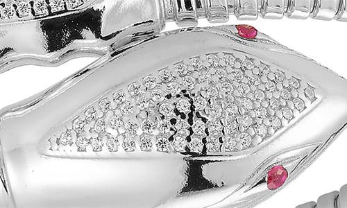 Chloe & Madison Chloe And Madison Pavé Cz Snake Coil Wrap Bracelet In Silver