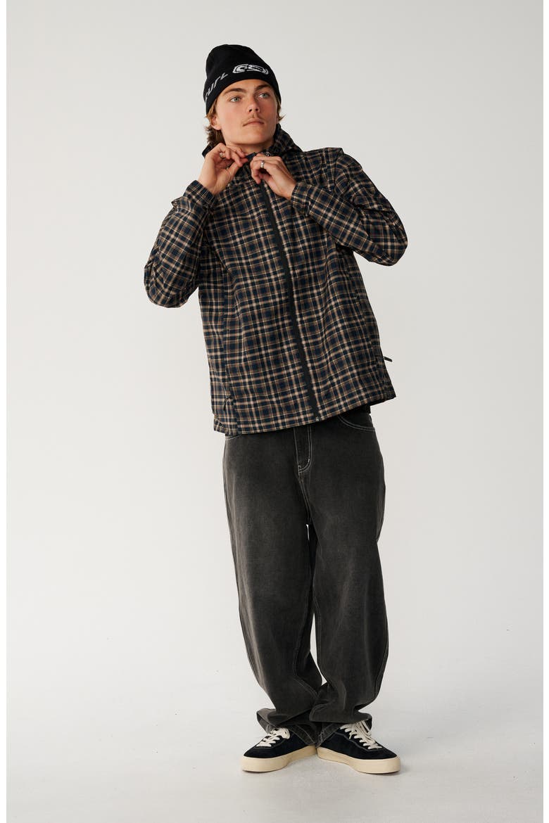 Archive Plaid Hooded Jacket, Alternate, color, DARK NAVY