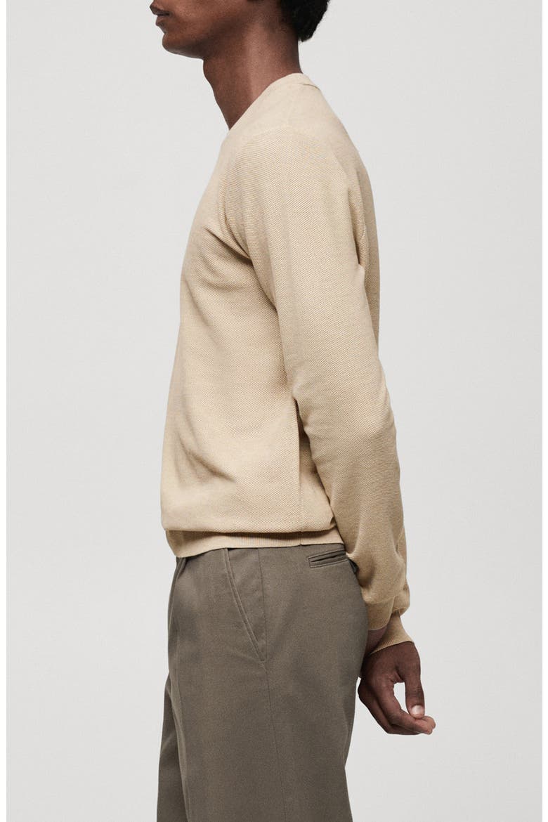 Microstructure Crewneck Sweater, Alternate, color, SAND