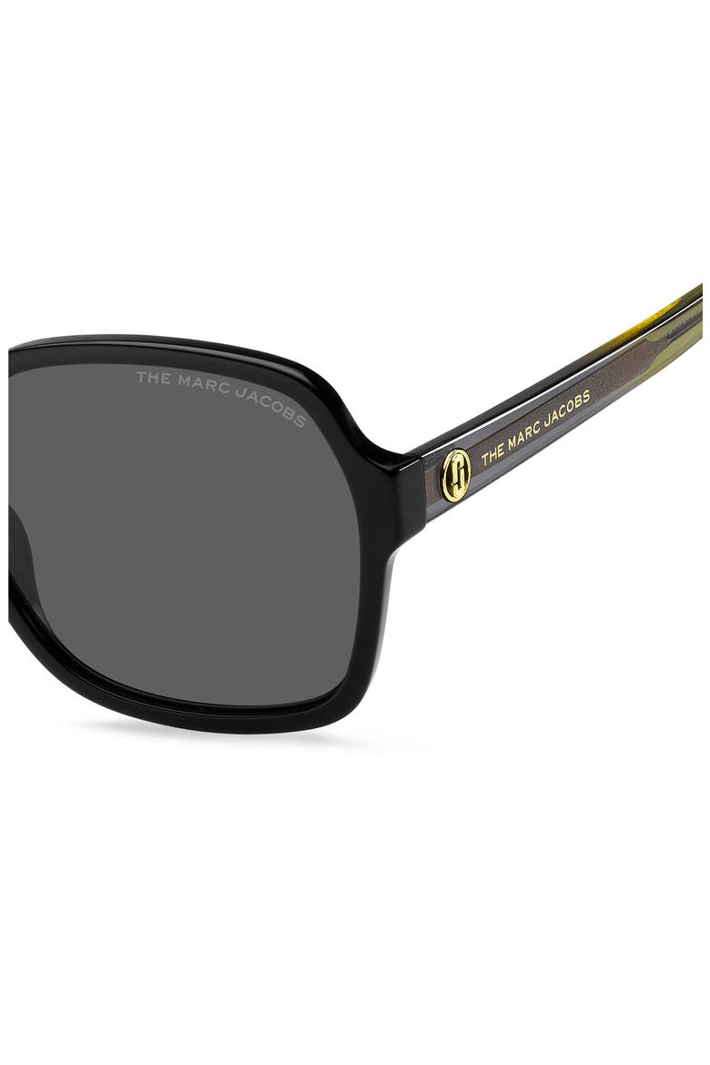 57mm Gradient Square Sunglasses, Alternate, color, BLACK YELLOW/ GREY
