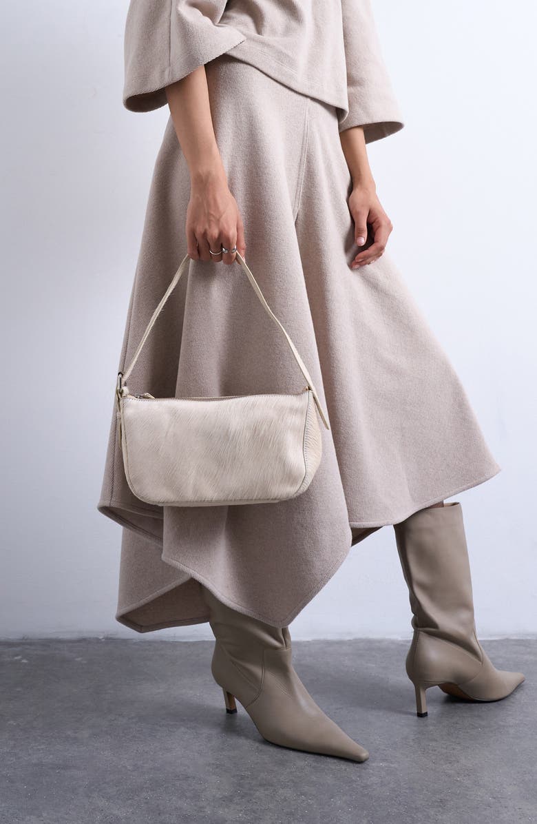 Topshop Genuine Calf Hair Shoulder Bag, Main, color,