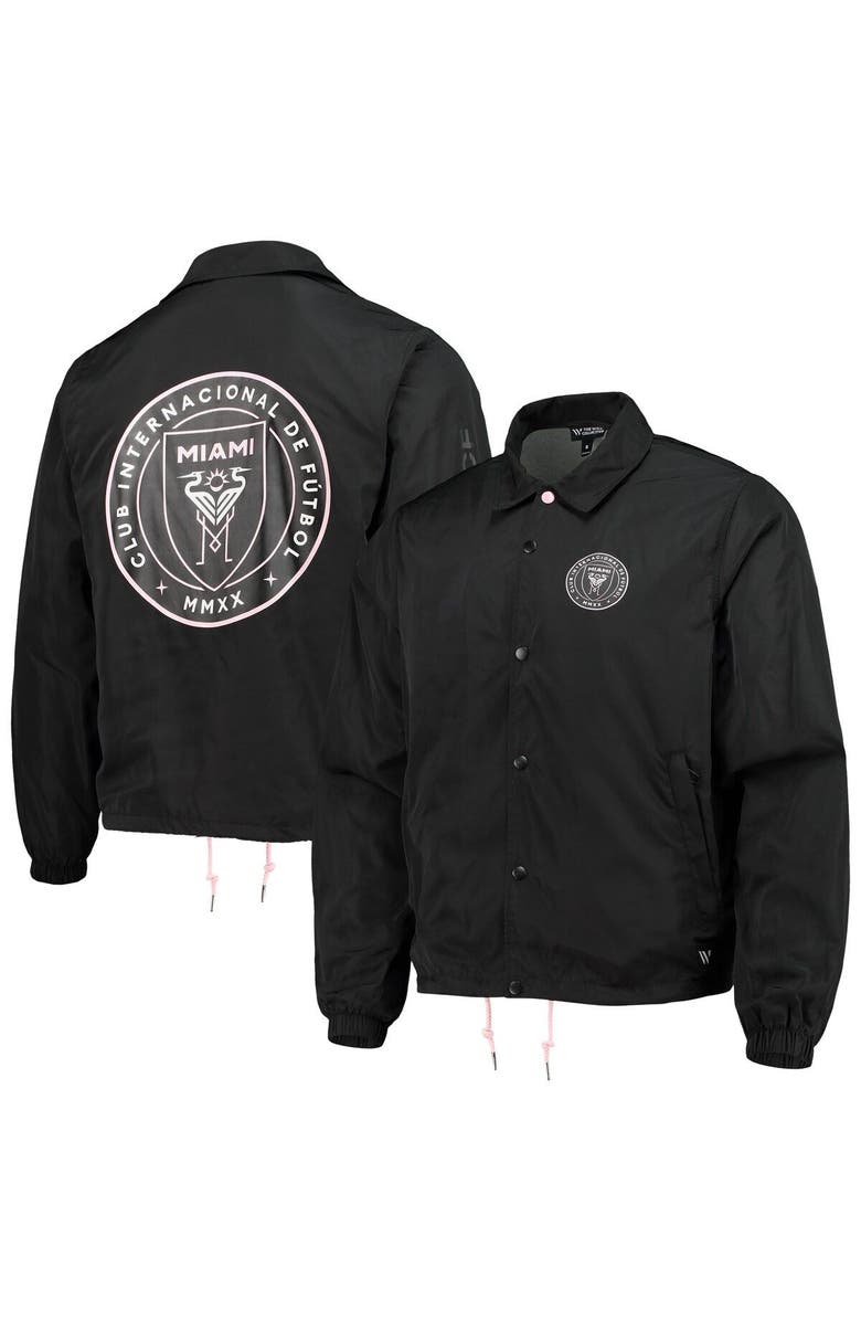 THE WILD COLLECTIVE Men's The Wild Collective Black Inter Miami CF Coaches Full-Snap Jacket, Main, color, 