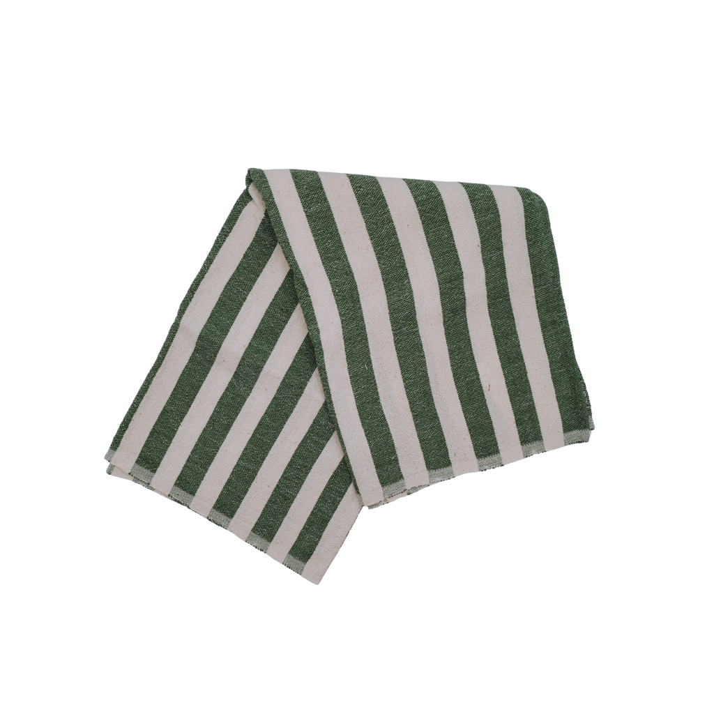 Kd Weave Stripe Towel In Green