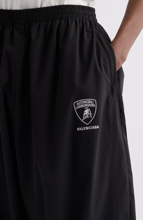 Balenciaga X Automobili Lamborghini Logo Embroidered Track Jacket In Black
