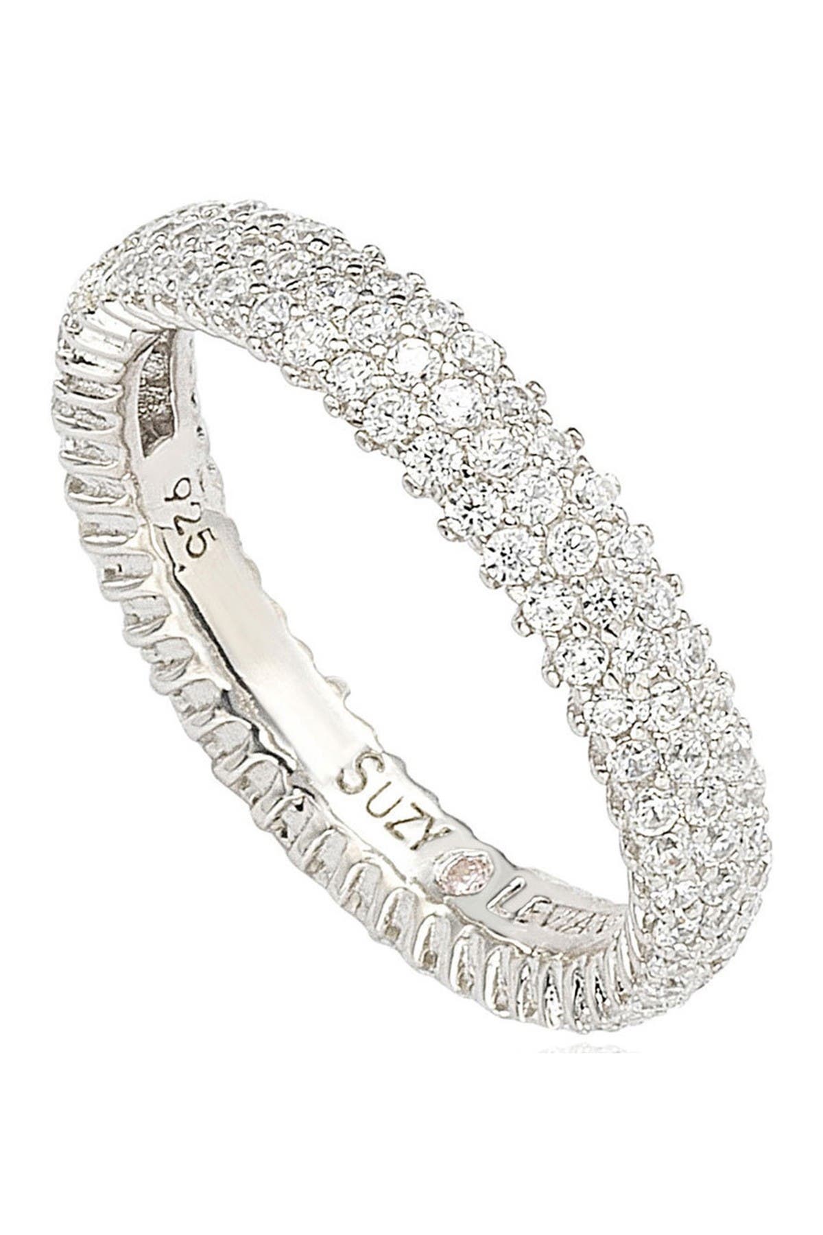 SUZY LEVIAN Sterling Silver Pavé Cubic Zirconia Eternity Band Ring