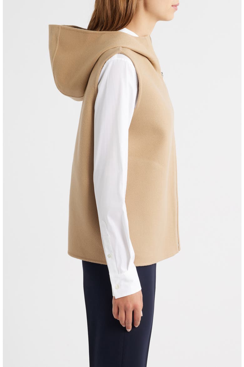 Wool & Cashmere Hooded Vest, Alternate, color, NEW CAMEL