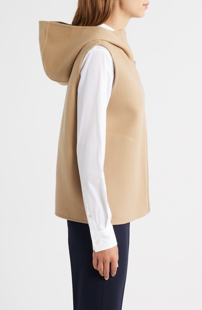 Theory Wool & Cashmere Hooded Vest, Alternate, color, New Camel