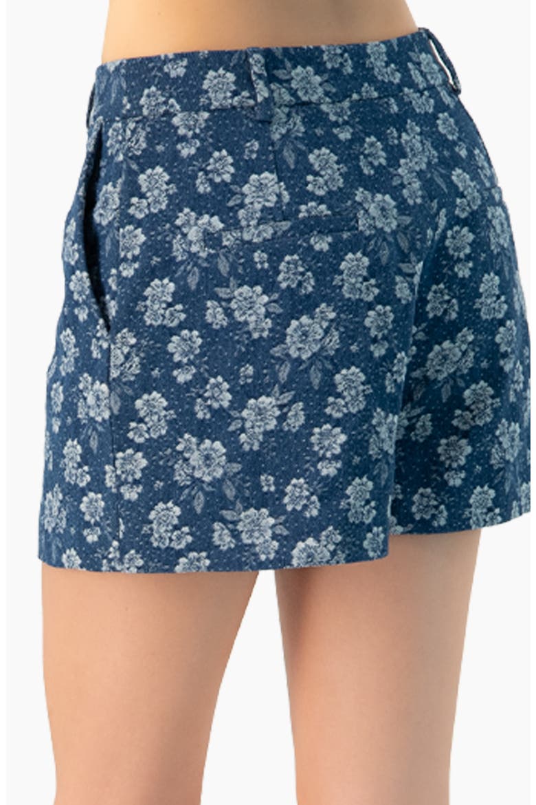 Floral Patterned Denim Shorts, Alternate, color, Navy Blue
