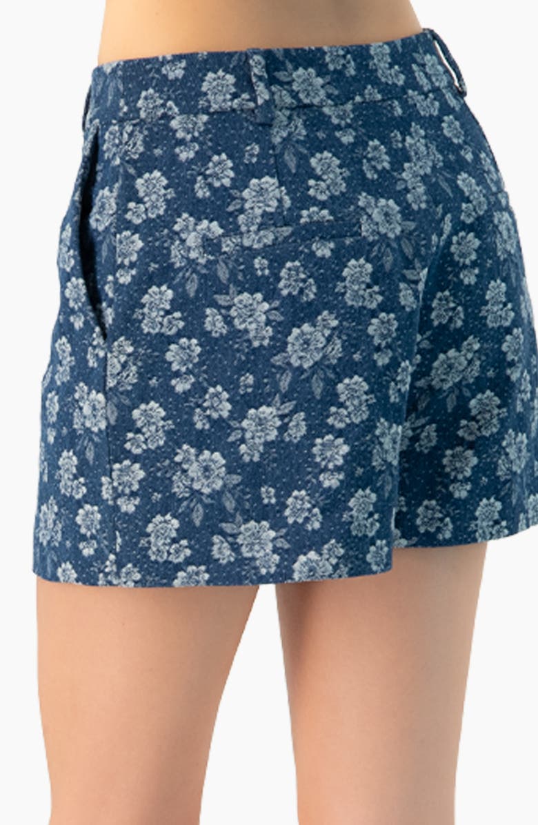IVONNE Floral Patterned Denim Shorts, Alternate, color, Navy Blue