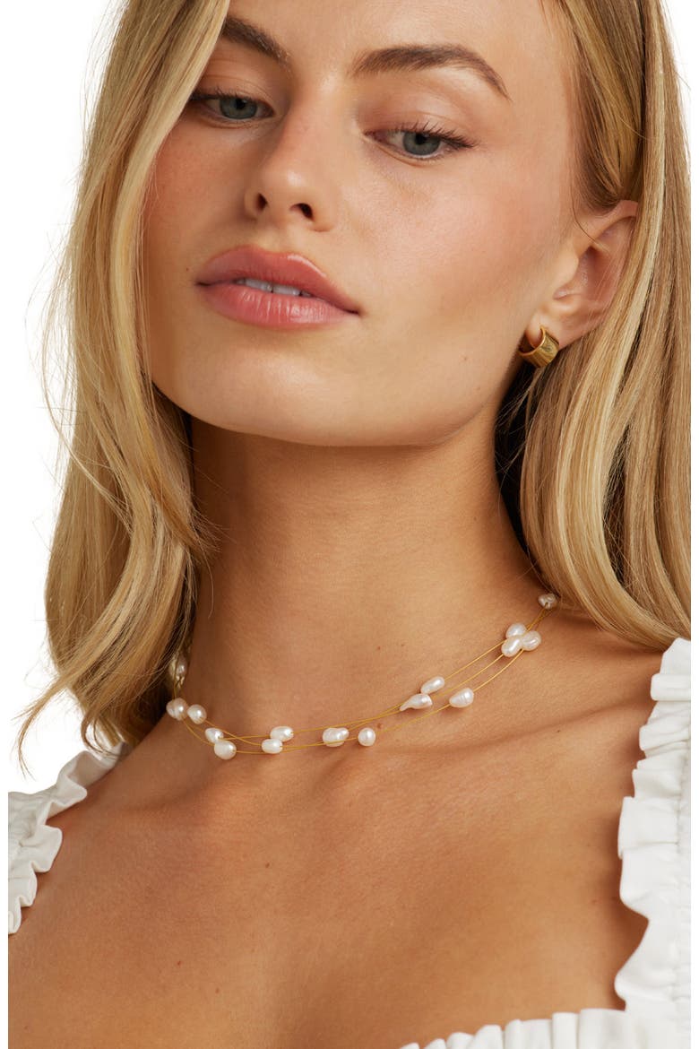 Pacific Pearl Choker, Alternate, color, Gold