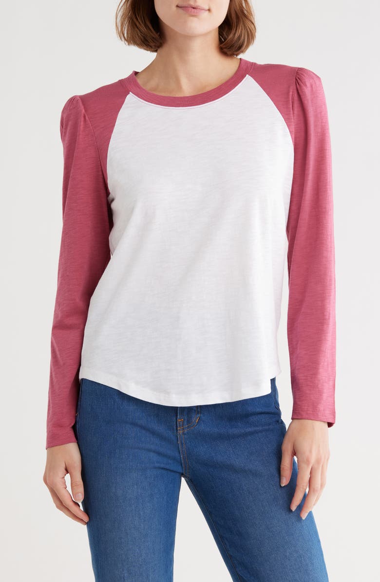 Veronica Beard Mason Raglan Sleeve Cotton Baseball T-Shirt, Main, color,