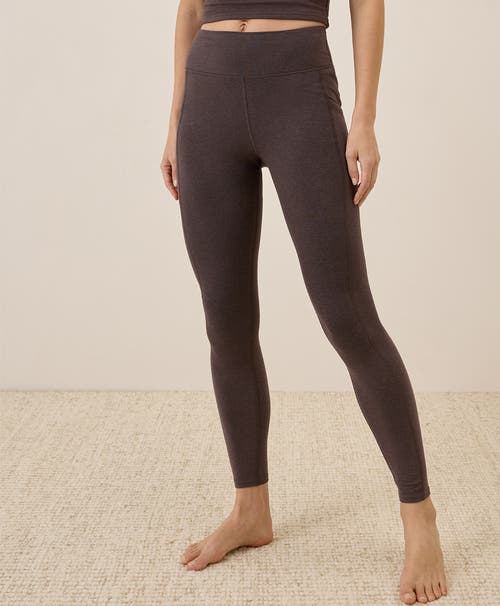 Pact On The Go-to Pocket Legging Made With Organic Cotton In Chocolate Heather