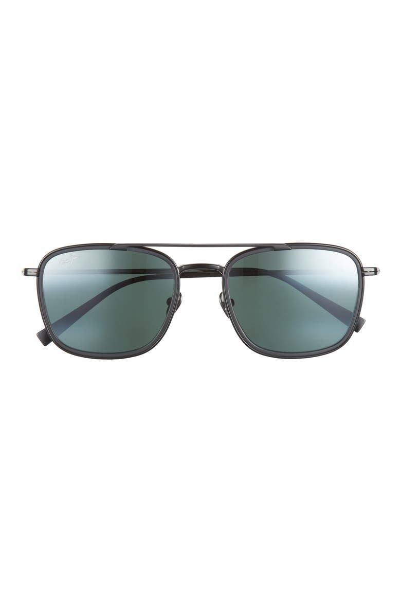 53mm Polarized Navigator Sunglasses, Main, color, BLACK BLACK GREY