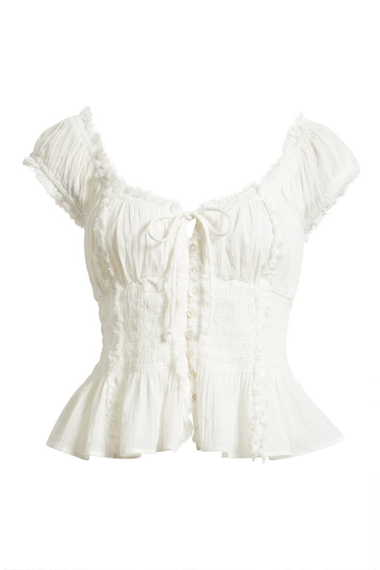 Mabel Floral Cotton Top, Alternate, color, WHITE