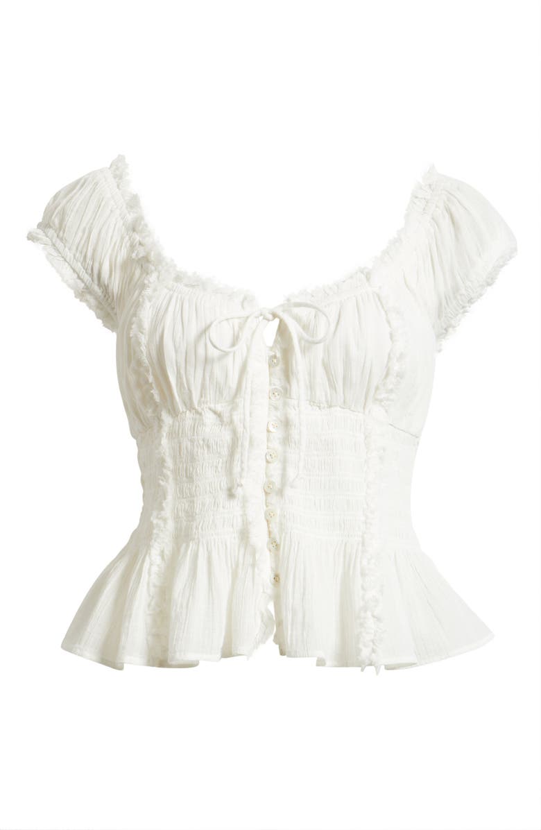 BDG Urban Outfitters Mabel Floral Cotton Top, Alternate, color, White