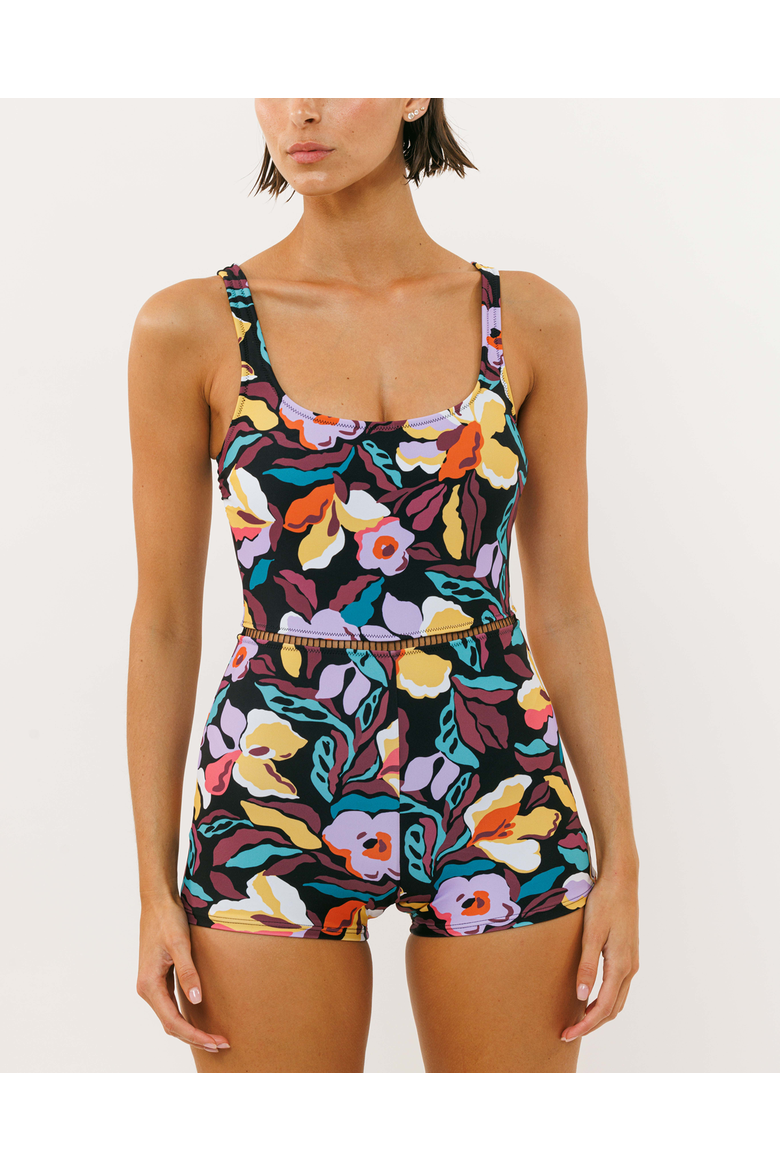 Onepiece Shimi, Main, color, Black Flowrs