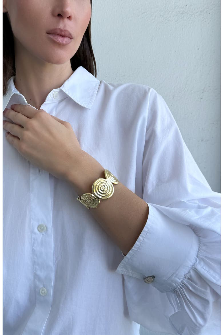 Swirl Cuff Bracelet, Alternate, color, GOLD