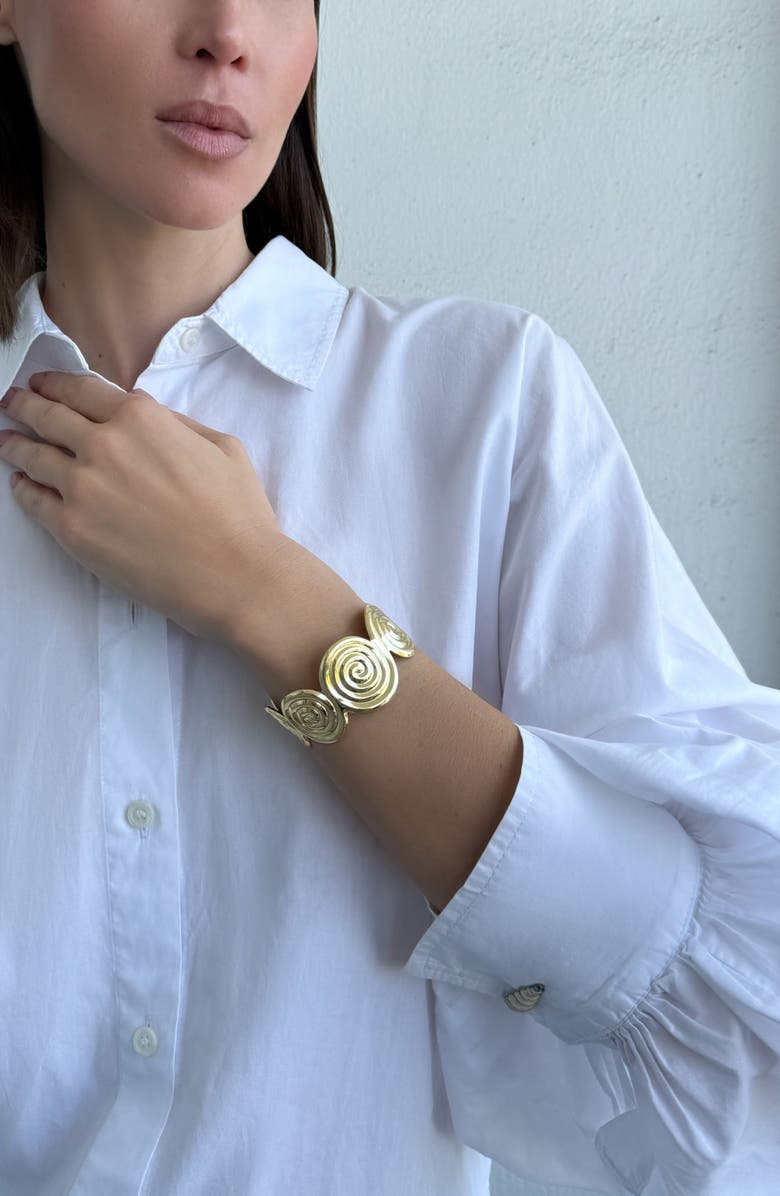 Adornia Swirl Cuff Bracelet, Alternate, color, Gold