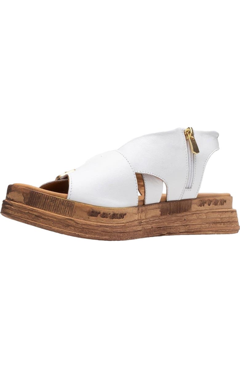 Forever & Always Shoes Levine Leather Buckled Side-Zip Sandal, Alternate, color, White Leather