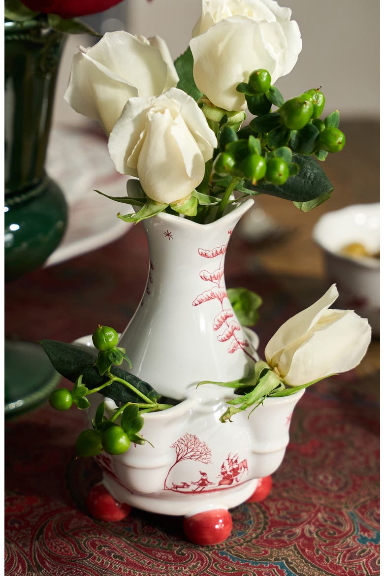 Country Estate Winter Frolic Vase, Alternate, color, RUBY