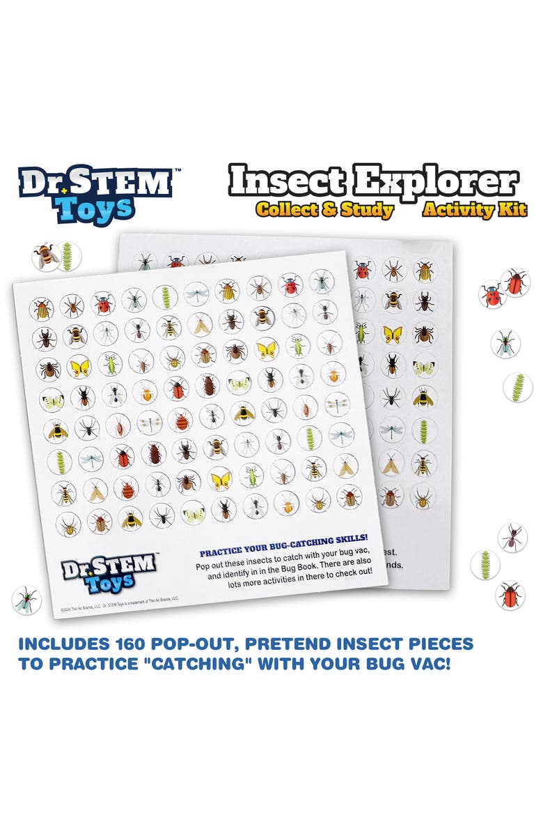 Dr. STEM Toys Insect Explorer 11.5" Bug Vacuum Kit, Led Laser & Suction, Alternate, color, Multicolored
