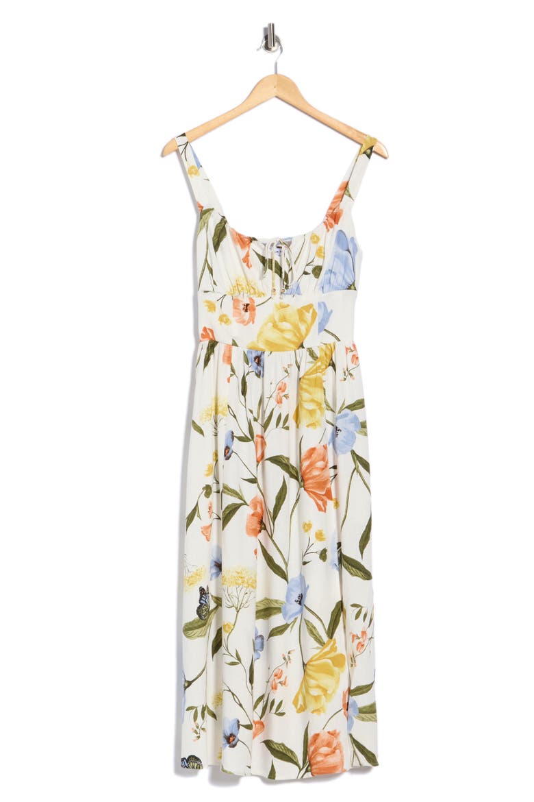 Keyhole Midi Dress, Alternate, color, WHIMSICAL FLORAL