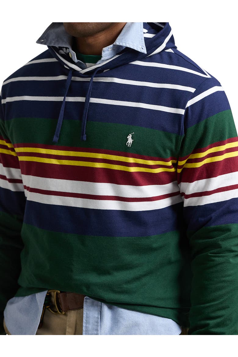Striped Long-Sleeve Hooded T-Shirt, Alternate, color, VINTAGE PINE HTHR