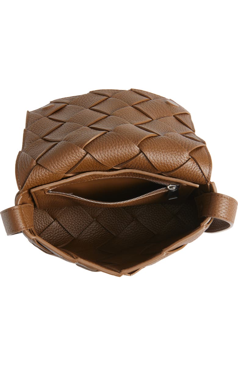 Bottega Veneta Small Intrecciato Messenger Bag, Alternate, color, Nocciola/ Silver