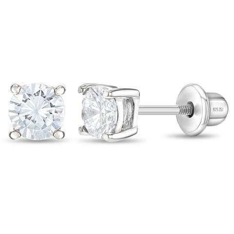 Round Solitaire Earrings