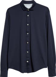 Eleventy Dandy Jersey Button-Up Shirt