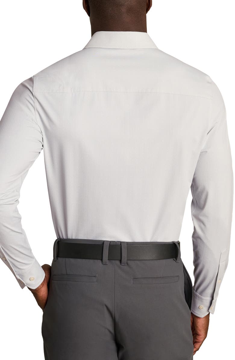 Rhone Commuter Slim Fit Button-Up Shirt, Alternate, color, Sleet Gray Micro Dot