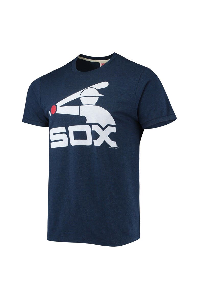 Men's Homage Navy Chicago White Sox Hand-Drawn Logo Tri-Blend T-Shirt, Alternate, color, Navy