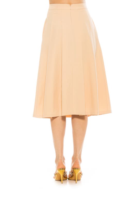 Alexia Admor Illia Pleated Midi Skirt In Beige